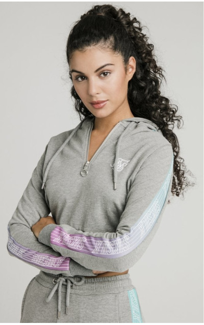 Sik Silk Fade Runner Track Top Grey Marl