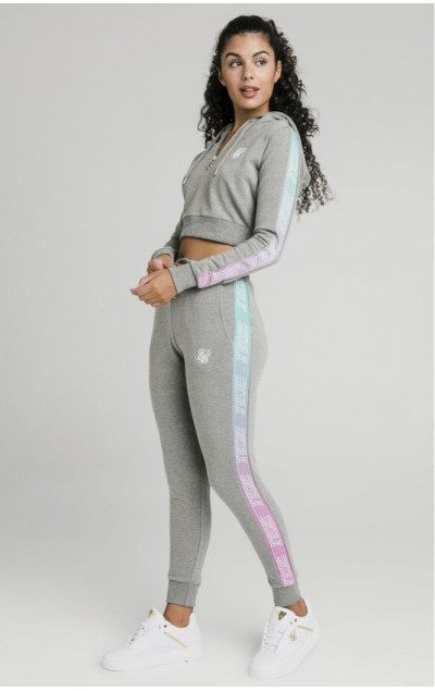 Sik Silk Fade Runner Track Top Grey Marl