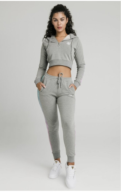 Sik Silk Fade Runner Track Top Grey Marl