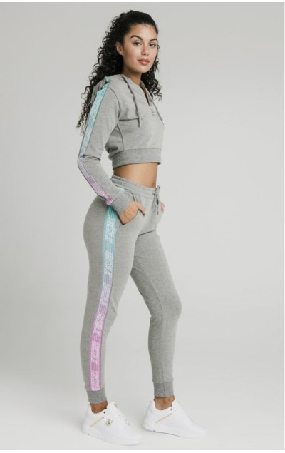 Sik Silk Fade Runner Track Top Grey Marl