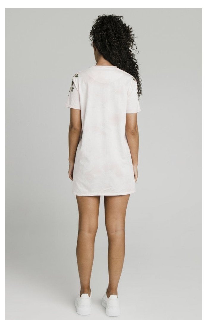 white silk t shirt dress