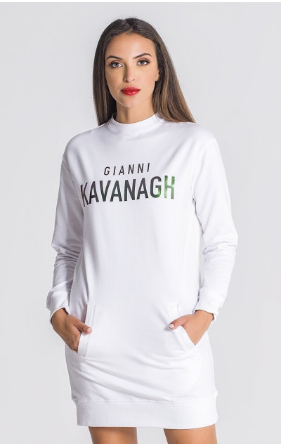 Gianni Kavanagh White Mystic Reflection Sweater Dress
