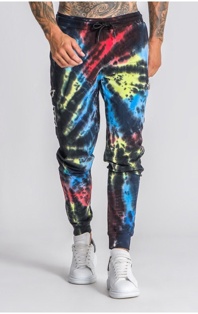 Gianni Kavanagh Męskie Wielokolorowe Spodnie Dresowe Underground Tie Dye Cargo Pants
