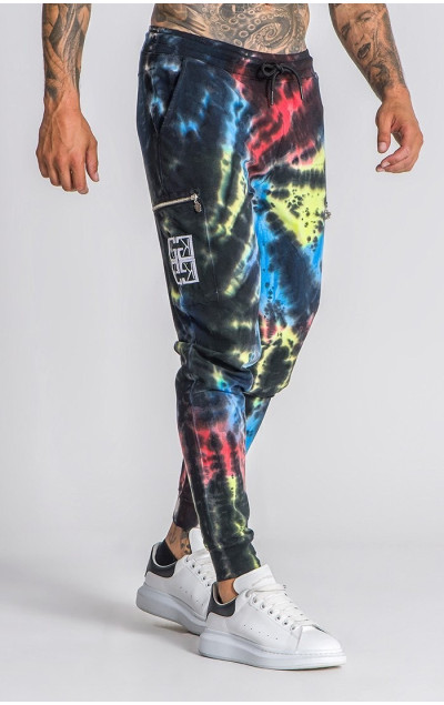 Gianni Kavanagh Męskie Wielokolorowe Spodnie Dresowe Underground Tie Dye Cargo Pants