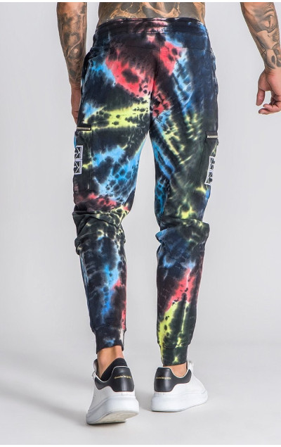 Gianni Kavanagh Męskie Wielokolorowe Spodnie Dresowe Underground Tie Dye Cargo Pants