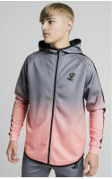 Illusive London Athlete Zip Through Fade Hoodie Grey & Peach