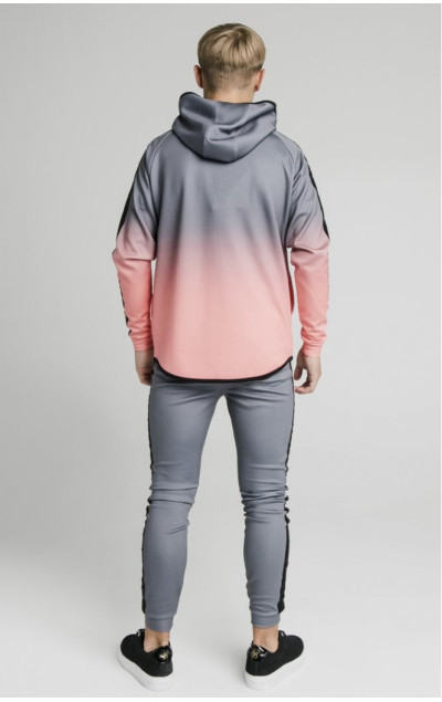 Illusive London Athlete Zip Through Fade Hoodie Grey & Peach