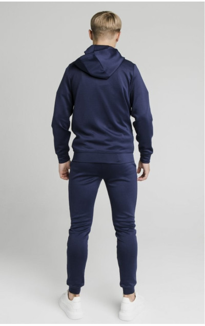 Illusive London Central Tape Zip Through Hoodie Navy