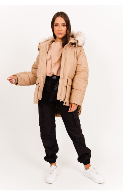 Sixth June Damskie Czarne Spodnie Cargo Belt Pants