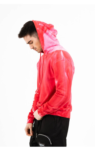 Sixth June Męska Czerwona Bluza Washed Hoodie
