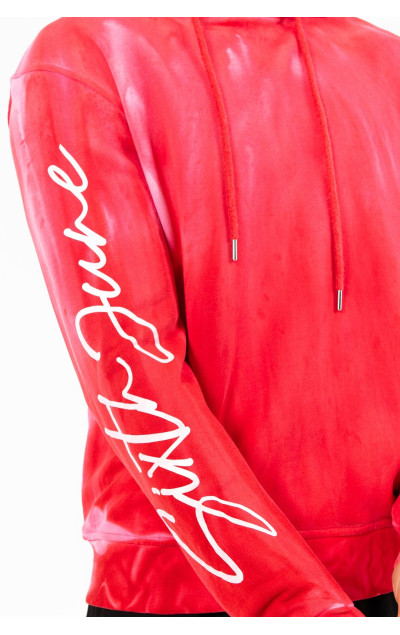 Sixth June Męska Czerwona Bluza Washed Hoodie
