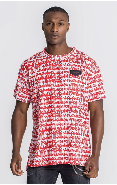 Gianni Kavanagh Red Winners Pain Oversized Tee