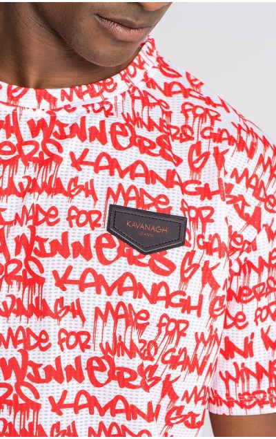 Gianni Kavanagh Męska Czerwona Koszulka Winners Pain Oversized