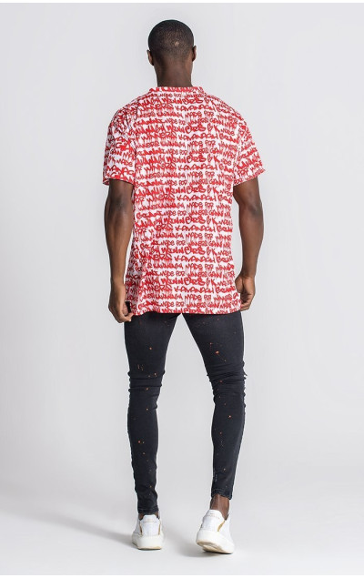 Gianni Kavanagh Red Winners Pain Oversized Tee
