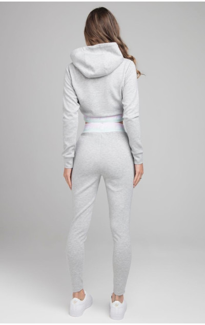 Sik Silk Aurora Fade Cropped Hoodie Grey Marl