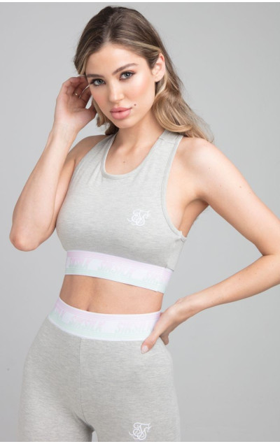 Sik Silk Aurora Fade Bralette Grey Marl