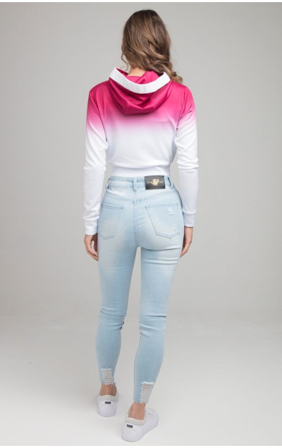Sik Silk High Fade Track Top Pink & White