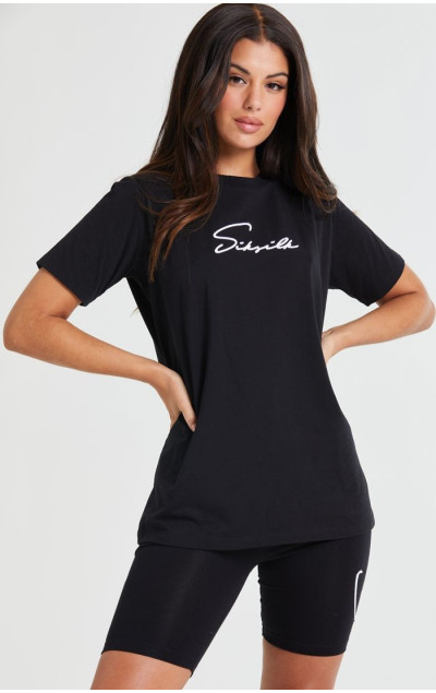 Sik Silk Damska Czarna Koszulka Essential Boyfriend