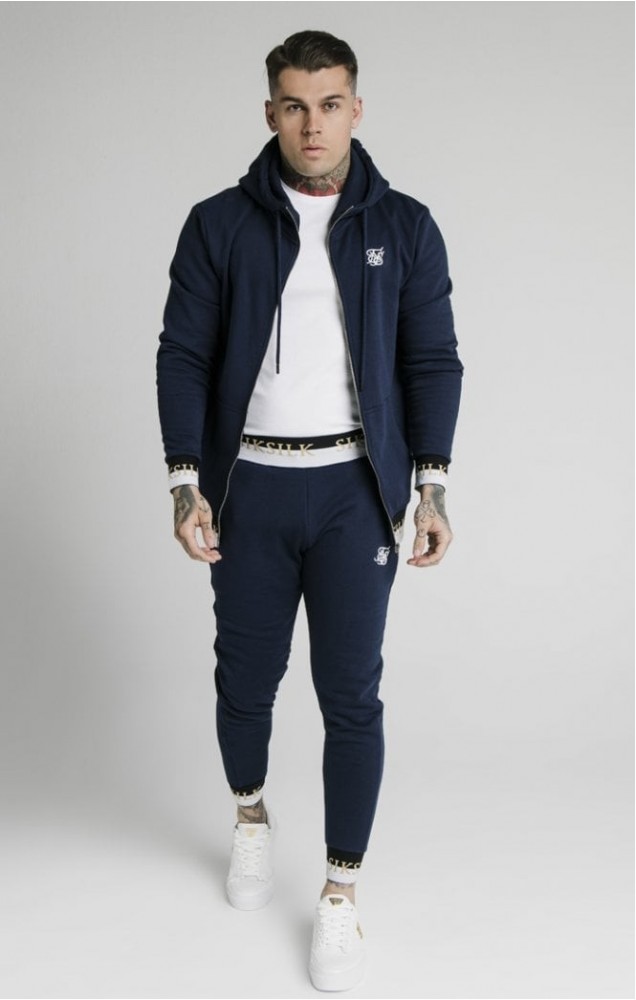 siksilk zip through funnel neck hoodie