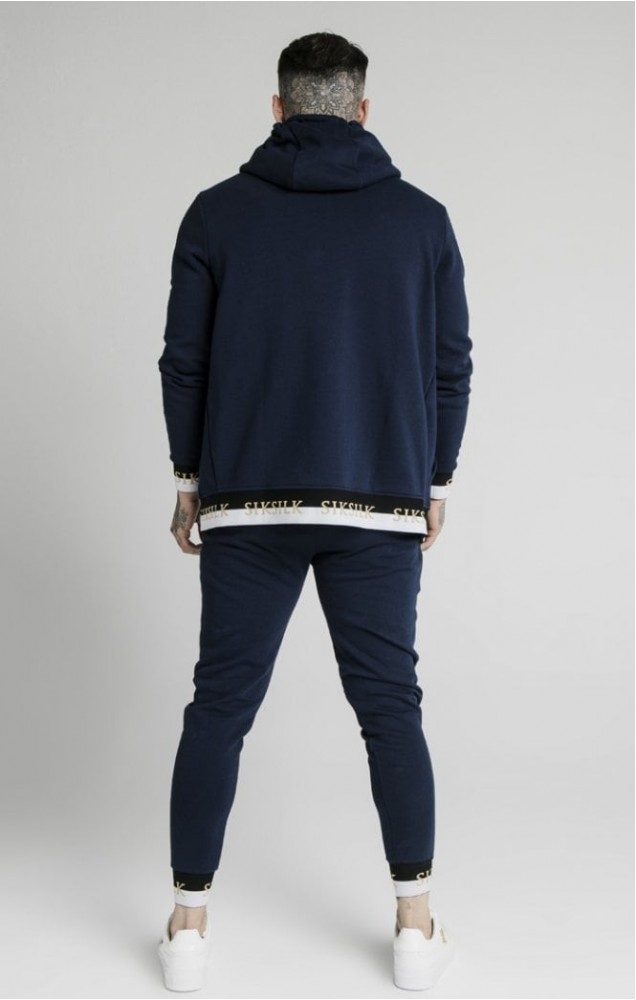 siksilk zip through funnel neck hoodie