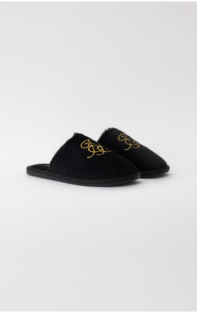 Sik Silk Slipper Black & Gold