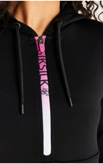 Sik Silk Damska Czarna Bluza Fade Zip Track Top 