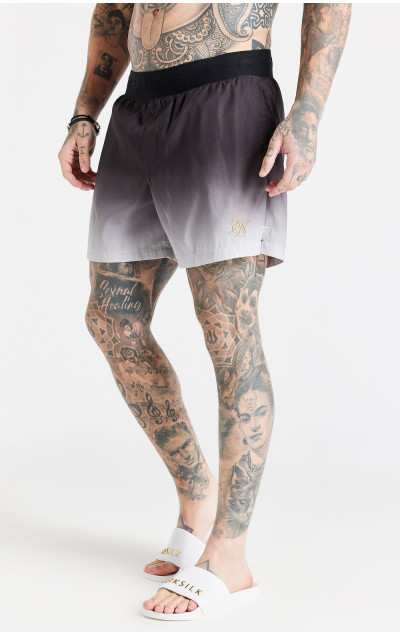 Sik Silk Infinite Fade Swim Shorts Black, White & Gold