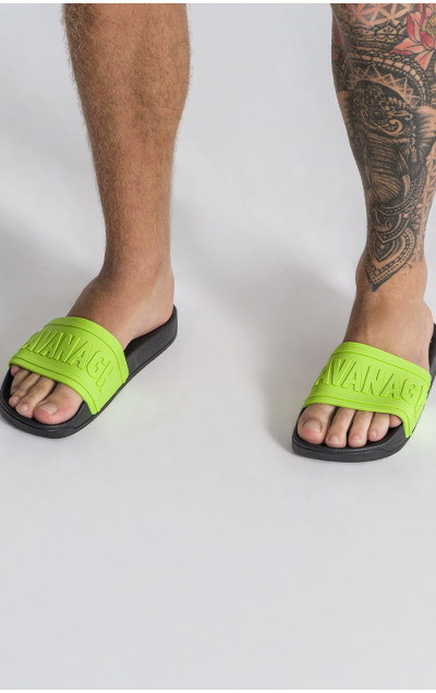 Gianni Kavanagh Neon Yellow Slides