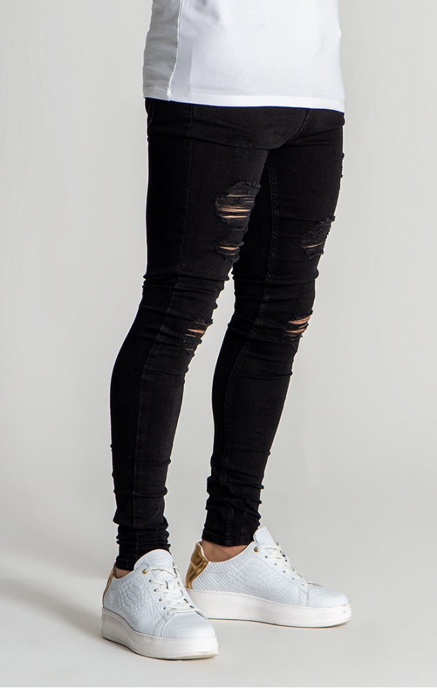 Gianni Kavanagh Black Core Ripped Jeans Hombre 