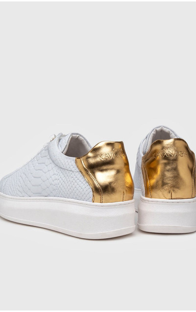 Gianni Kavanagh White Gold Upscale Sneakers