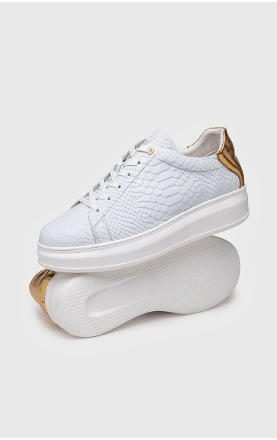 Gianni Kavanagh White Gold Upscale Sneakers