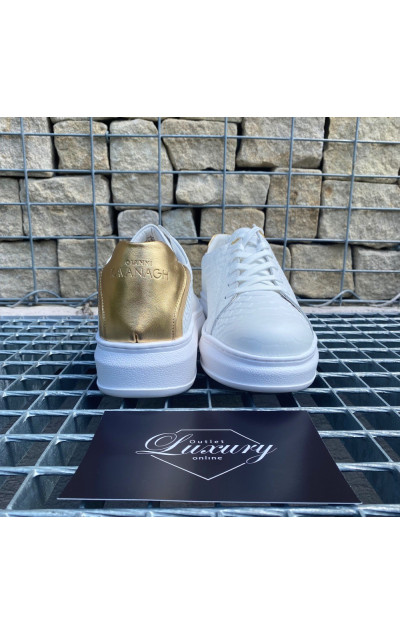 Gianni Kavanagh White Gold Upscale Sneakers