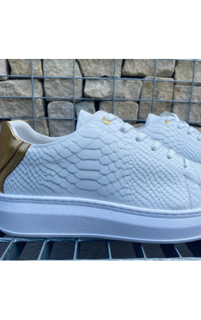 Gianni Kavanagh White Gold Upscale Sneakers