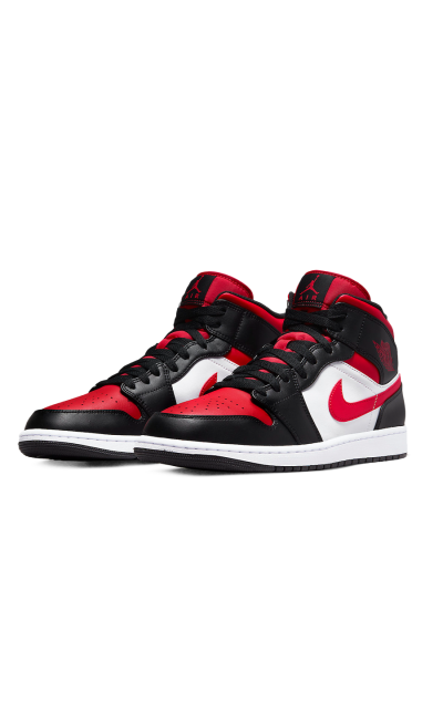 Air Jordan 1 Mid White Black Red