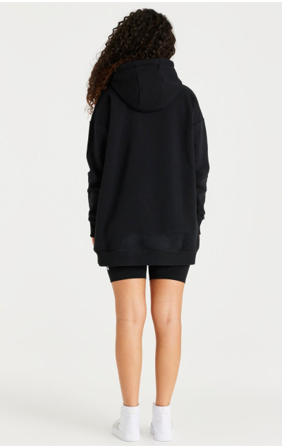 Sik Silk Damska Czarna Bluza Oversized Hoodie Dress