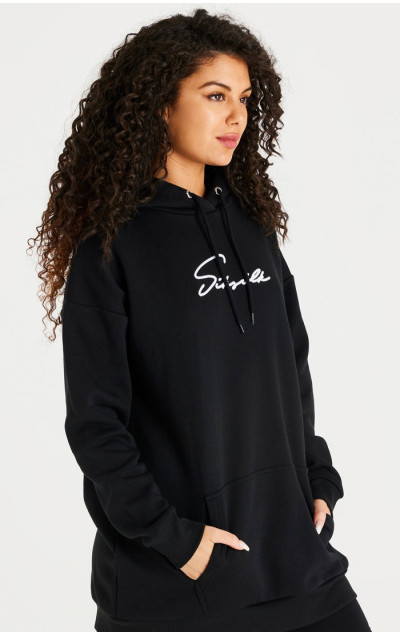 Sik Silk Black Oversize Hoodie Dress
