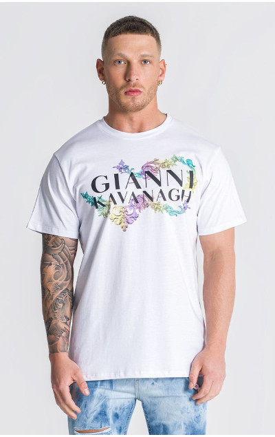 Gianni Kavanagh Pánské Bílé Tričko Renaissance