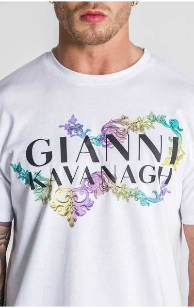 Gianni Kavanagh Pánske Biele Tričko Renaissance