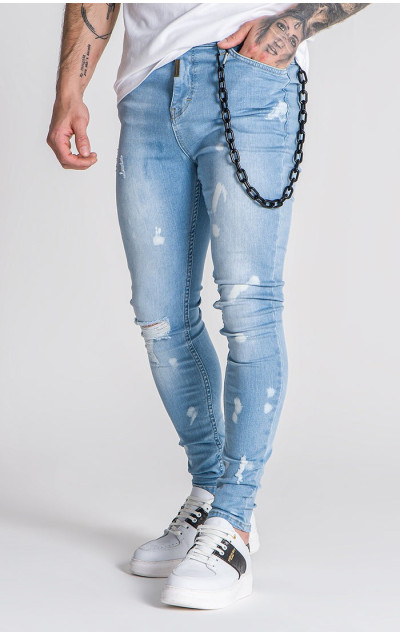 Gianni Kavanagh Męskie Jasnoniebieskie Dżinsy Theater