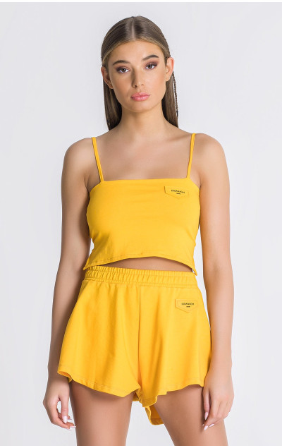 Gianni Kavanagh Yellow Core Crop Top