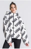 Gianni Kavanagh Damska Biała Kurtka Queens Sherpa