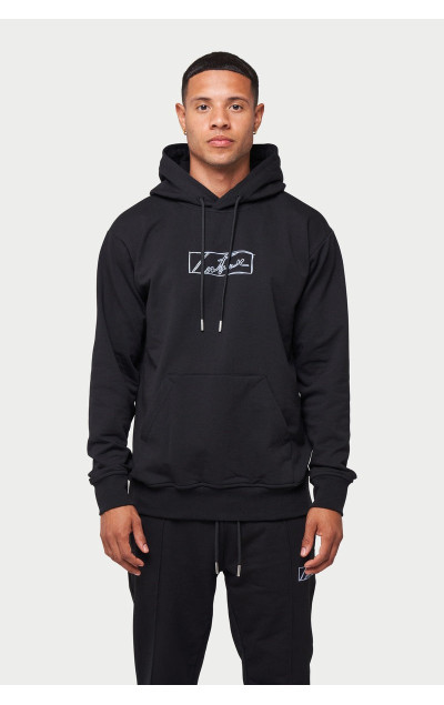 The Couture Club Męska Czarna Bluza Box Print Slim Fit Hood