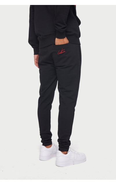 The Couture Club Pánske Čierne Tepláky Slim Fit Circle Branded Logo