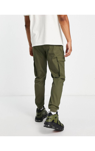 The Couture Club Khaki Box Logo Woven Cargo Pant