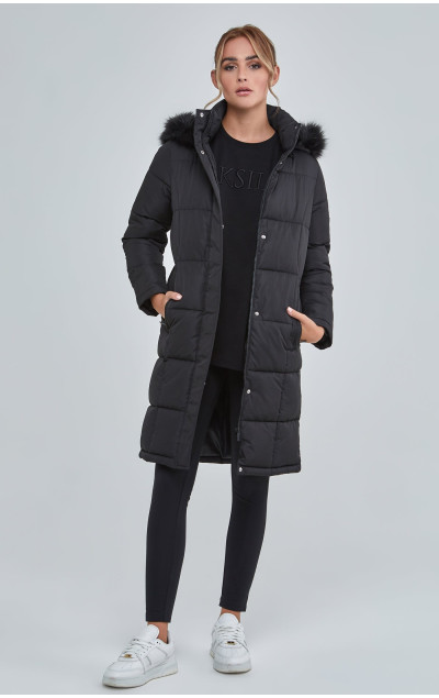Sik Silk Dámská Černá Bunda Longline Padded Parka