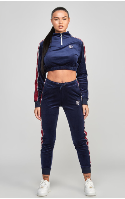 Sik Silk Dámská Modrá Semišová Mikina Velour Track Top