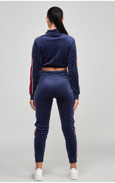Sik Silk Navy Velour Track Top