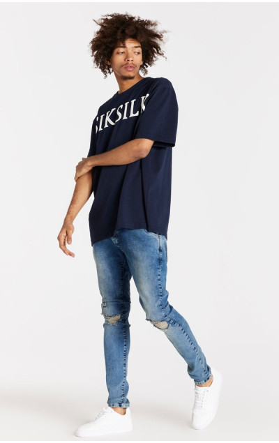 Sik Silk Light Blue Distressed Slim Fit Jean