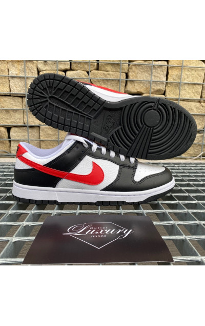Nike Dunk Low Black White Red