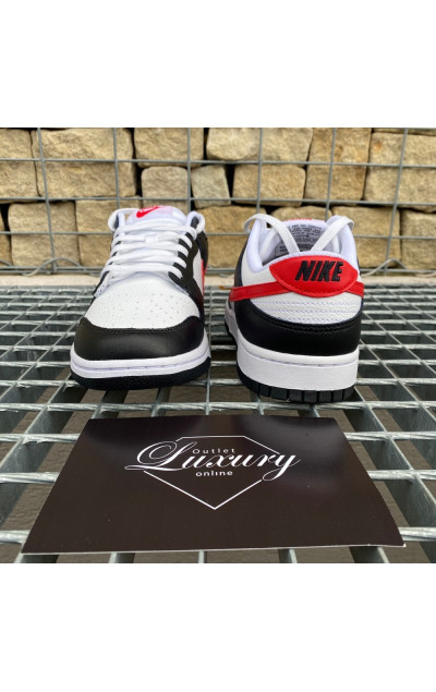 Nike Dunk Low Black White Red
